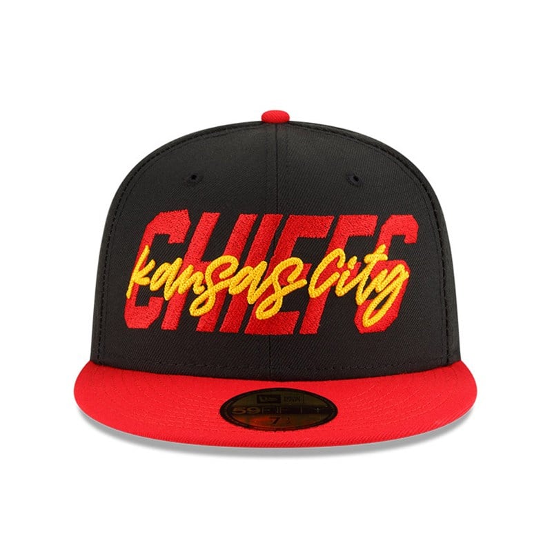 59fifty New Era Kansas City Chiefs NFL Draft Fitted Gorras Negros | PR9568421