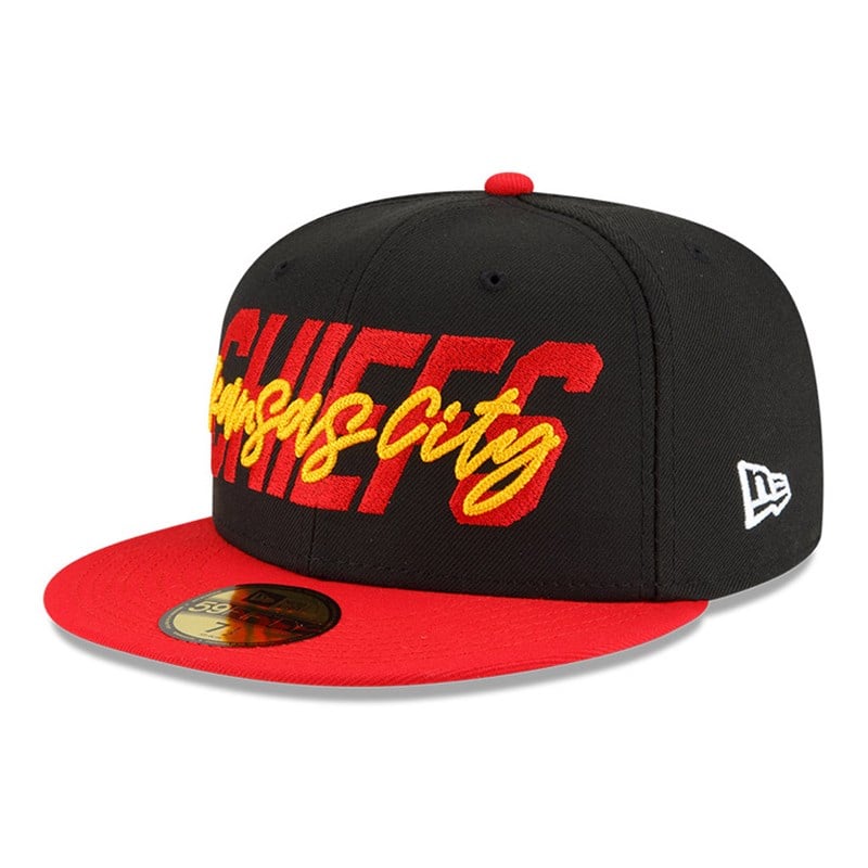 59fifty New Era Kansas City Chiefs NFL Draft Fitted Gorras Negros | PR9568421