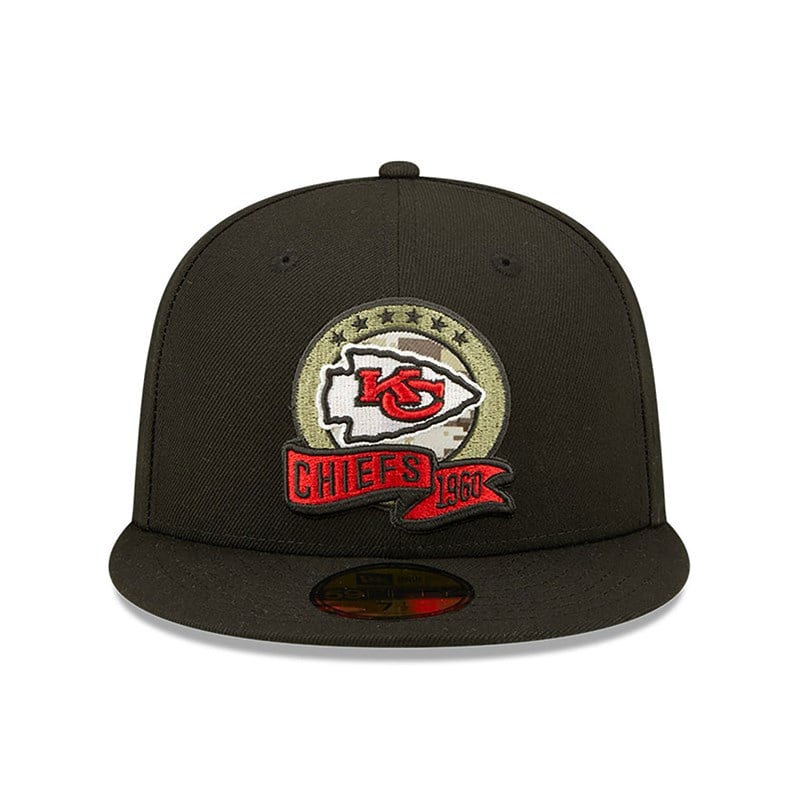 59fifty New Era Kansas City Chiefs NFL Salute To Service Fitted Gorras Negros | FD4728301