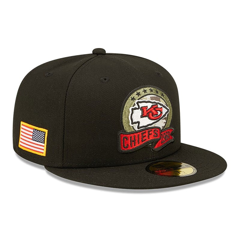 59fifty New Era Kansas City Chiefs NFL Salute To Service Fitted Gorras Negros | FD4728301