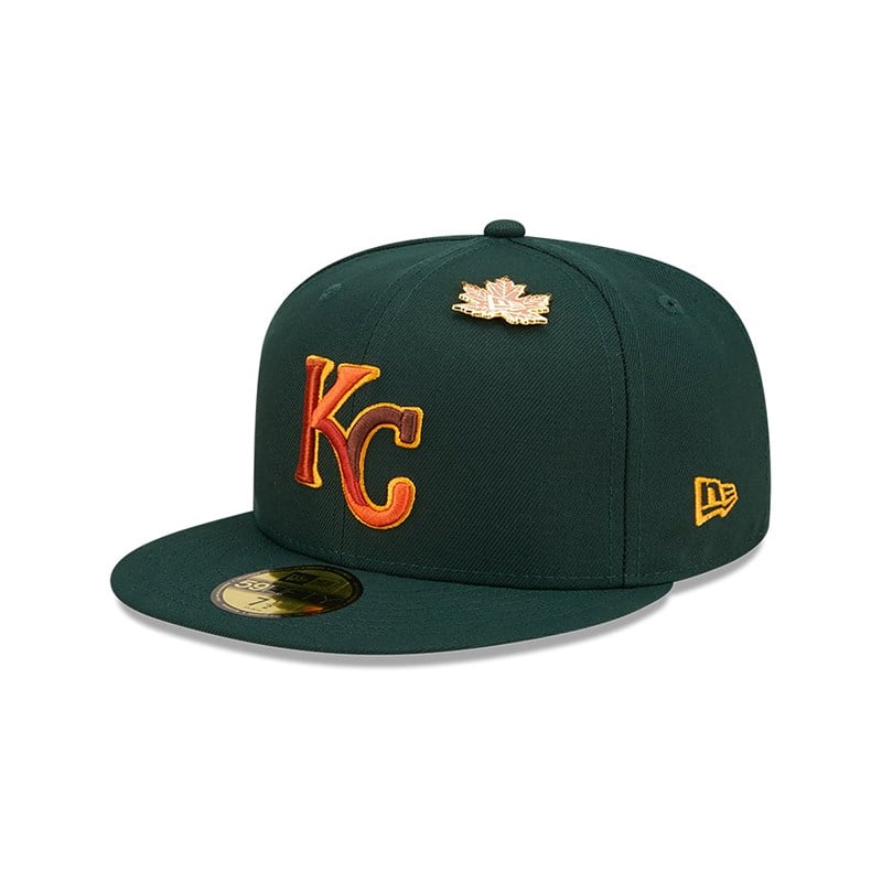 59fifty New Era Kansas City Royals Leafy Fitted Gorras Verdes | EB9038724