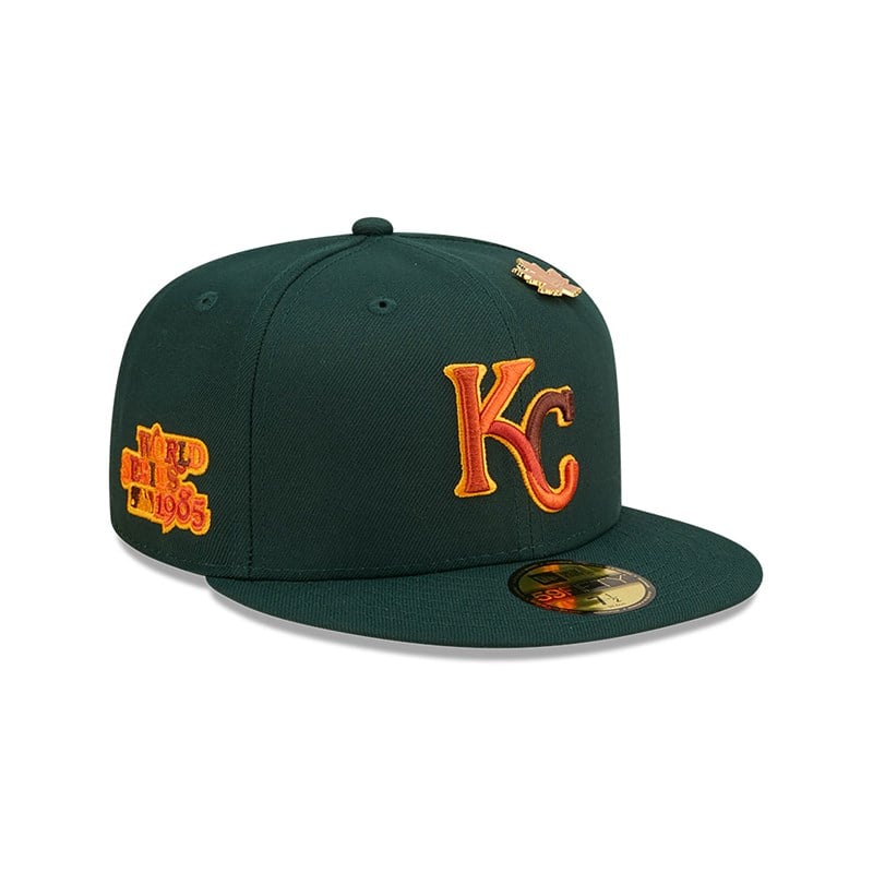 59fifty New Era Kansas City Royals Leafy Fitted Gorras Verdes | EB9038724