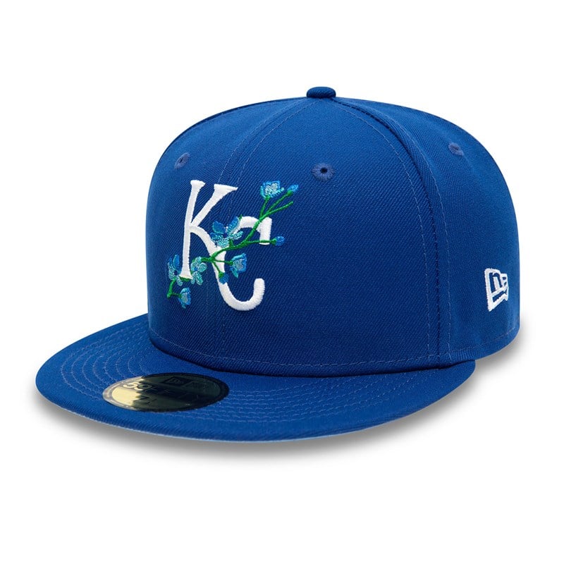 59fifty New Era Kansas City Royals Side Patch Bloom Fitted Gorras Azules | VO1302865