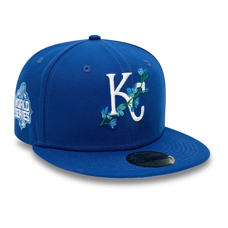 59fifty New Era Kansas City Royals Side Patch Bloom Fitted Gorras Azules | VO1302865