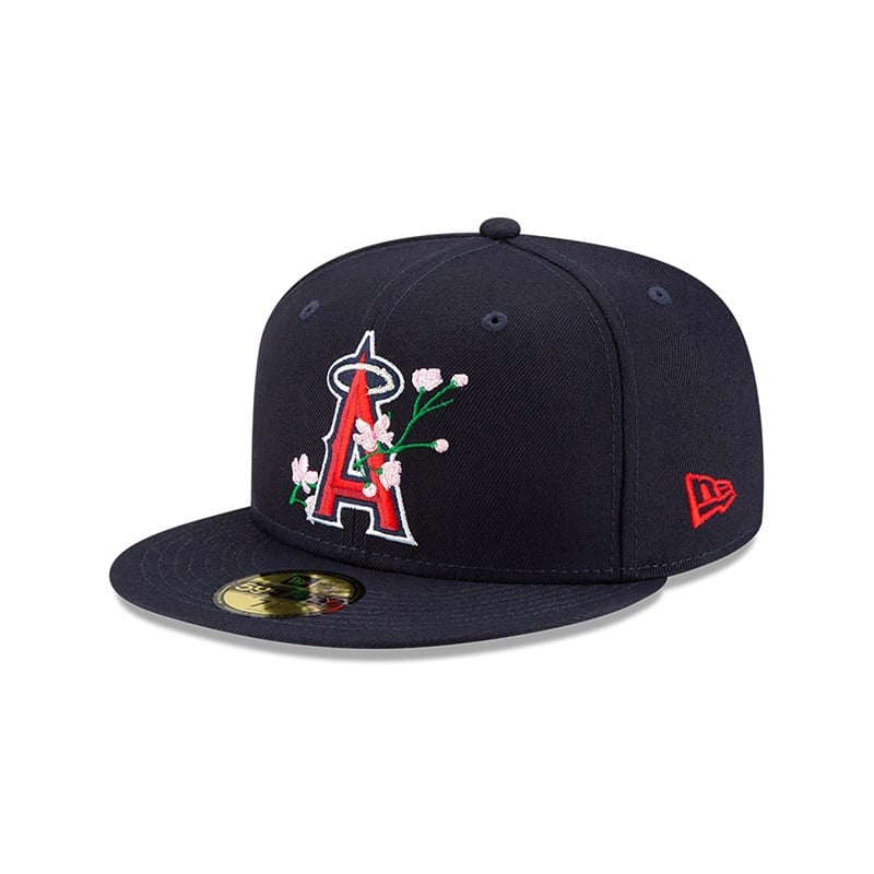 59fifty New Era La Angels Side Patch Bloom Fitted Gorras Azules | LQ2973081