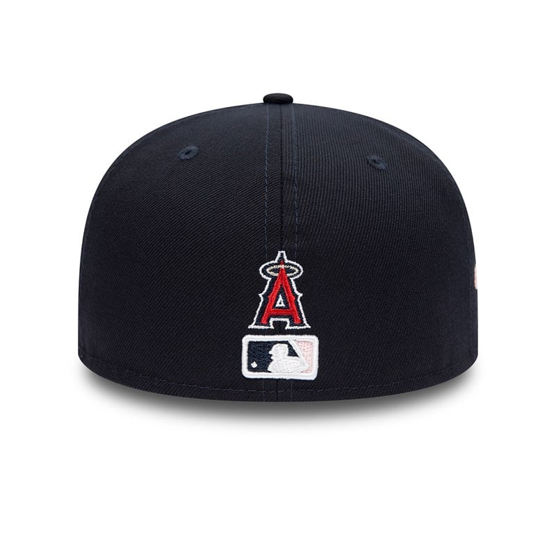 59fifty New Era La Angels Side Patch Bloom Fitted Gorras Azules | LQ2973081