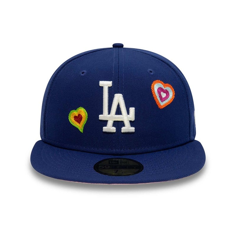 59fifty New Era La Dodgers Chain Stitch Heart Fitted Gorras Azules | OK7105932