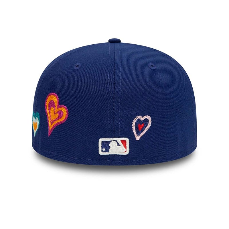 59fifty New Era La Dodgers Chain Stitch Heart Fitted Gorras Azules | OK7105932