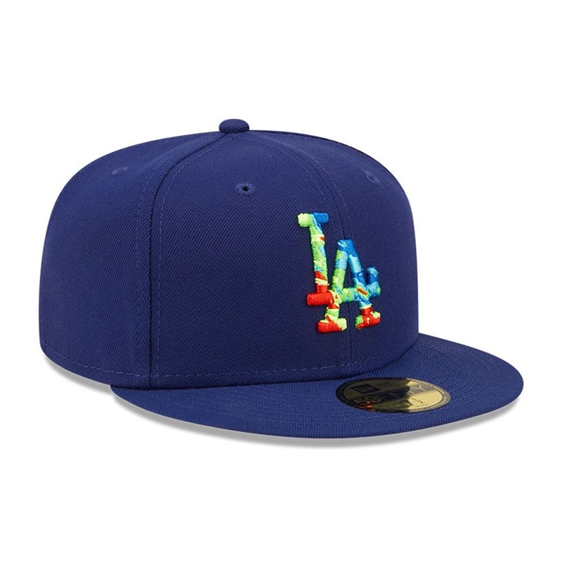 59fifty New Era La Dodgers Infrared Fitted Gorras Azules | NG9035742