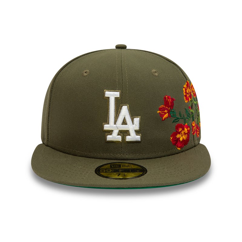 59fifty New Era La Dodgers MLB Floral Fitted Gorras Verdes | XE8756234