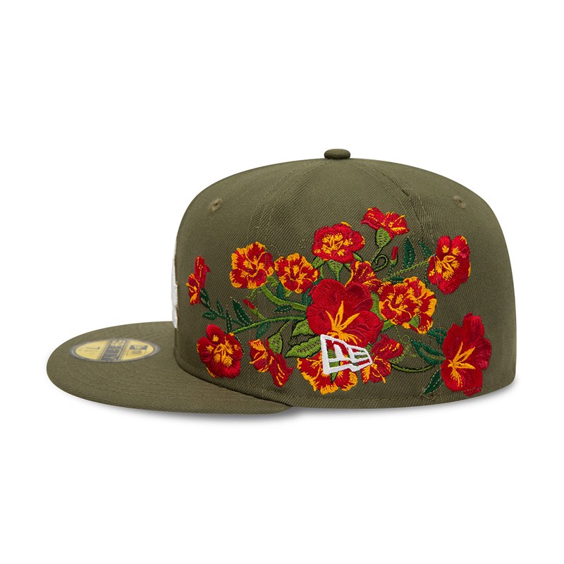 59fifty New Era La Dodgers MLB Floral Fitted Gorras Verdes | XE8756234