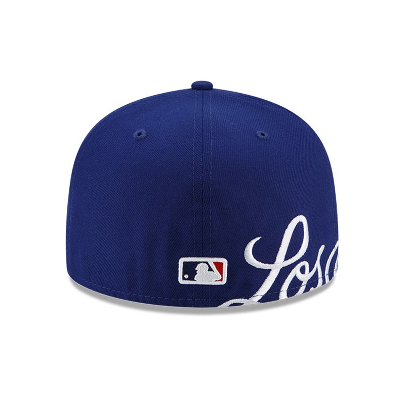 59fifty New Era La Dodgers MLB Side Split Fitted Gorras Azules | VE4781026