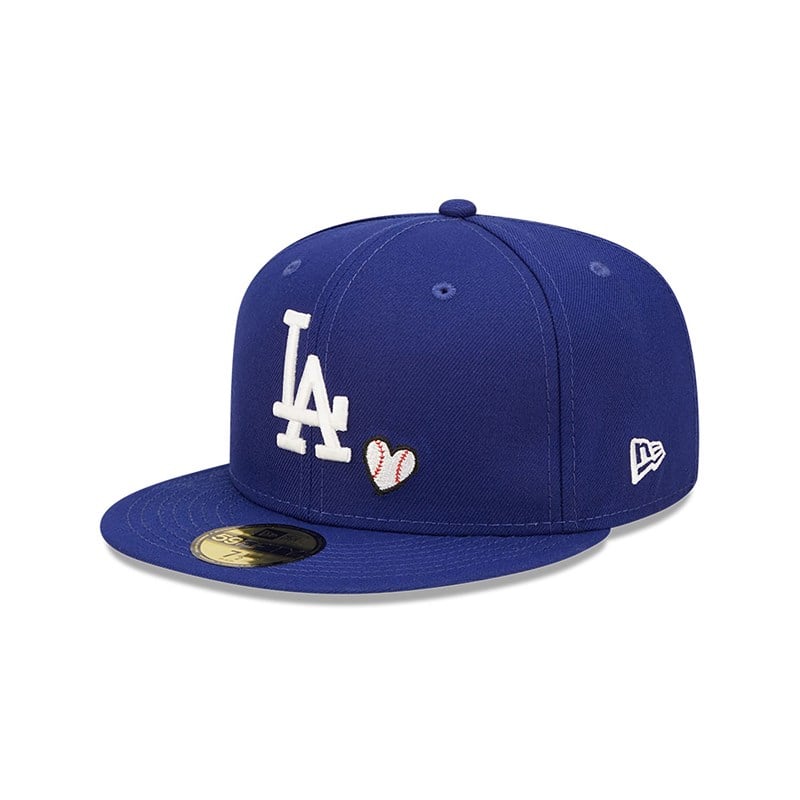 59fifty New Era La Dodgers MLB Team Heart Fitted Gorras Azules | TS1530472