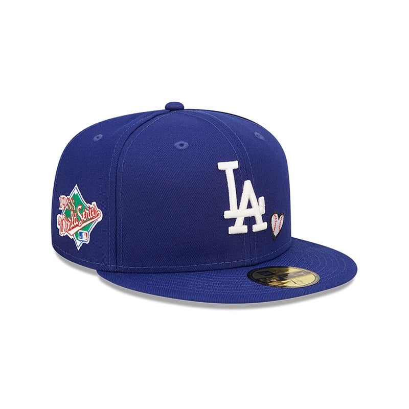 59fifty New Era La Dodgers MLB Team Heart Fitted Gorras Azules | TS1530472