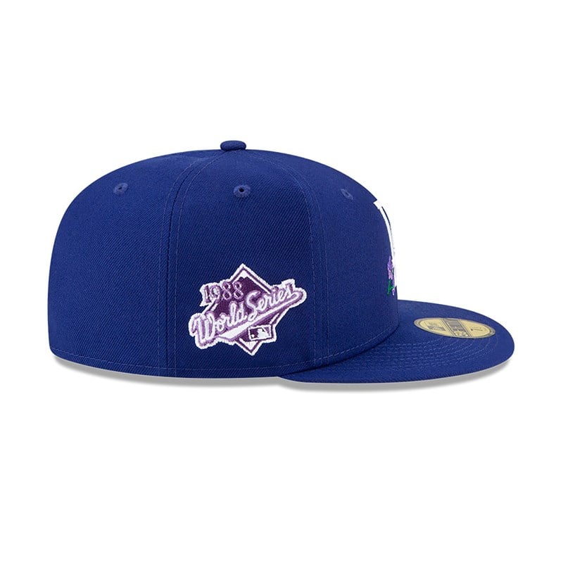 59fifty New Era La Dodgers Side Patch Bloom Fitted Gorras Azules | WY1704862