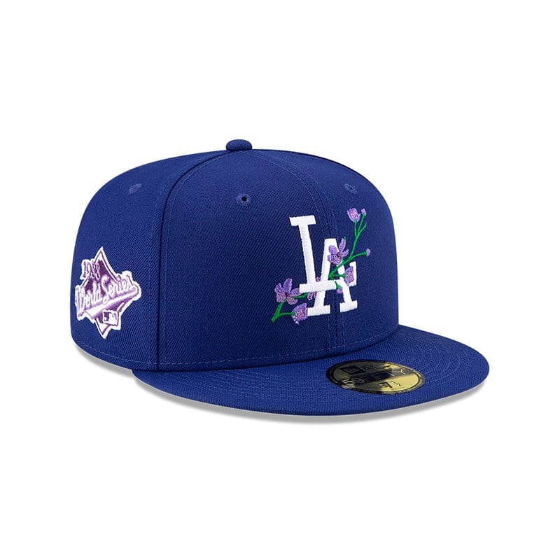 59fifty New Era La Dodgers Side Patch Bloom Fitted Gorras Azules | WY1704862