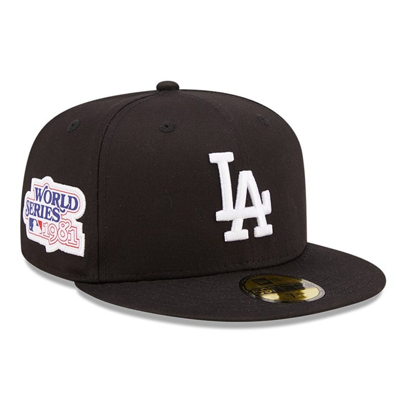 59fifty New Era La Dodgers Side Patch Fitted Gorras Negros | JR3047216