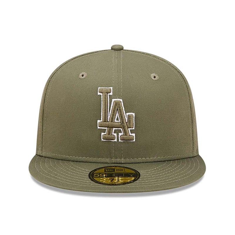 59fifty New Era La Dodgers Team Outline Medium Fitted Gorras Verdes | PE7386025