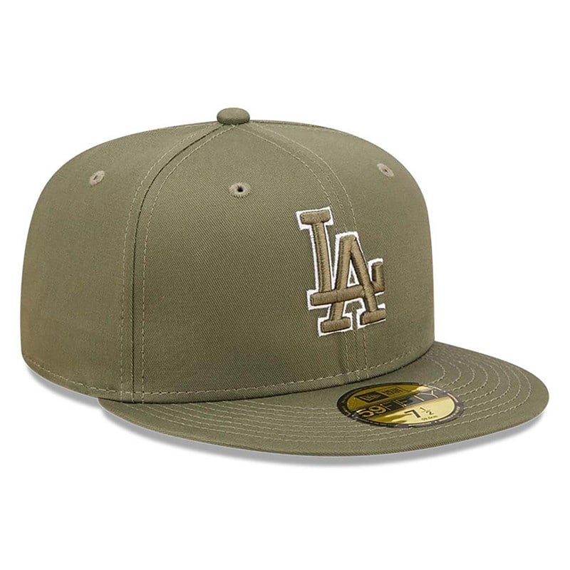 59fifty New Era La Dodgers Team Outline Medium Fitted Gorras Verdes | PE7386025