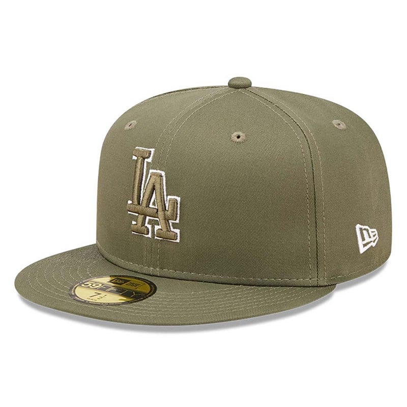 59fifty New Era La Dodgers Team Outline Medium Fitted Gorras Verdes | PE7386025