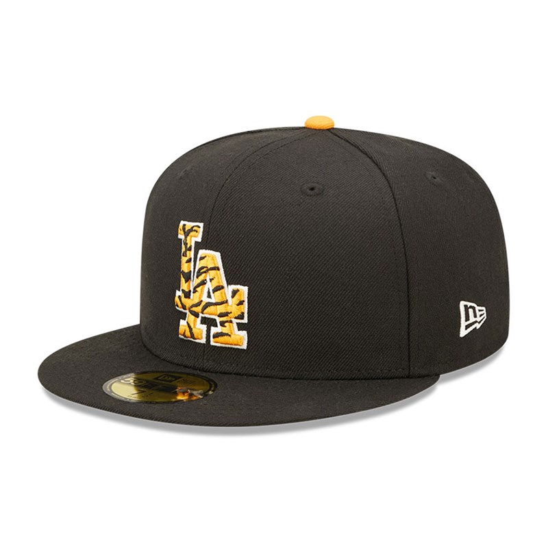 59fifty New Era La Dodgers Tiger Fill Fitted Gorras Negros | OZ3596042