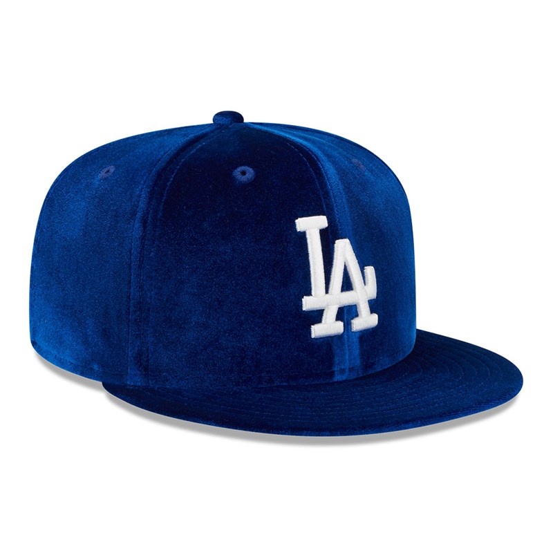 59fifty New Era La Dodgers Velvet Fitted Gorras Azules | FA8052341