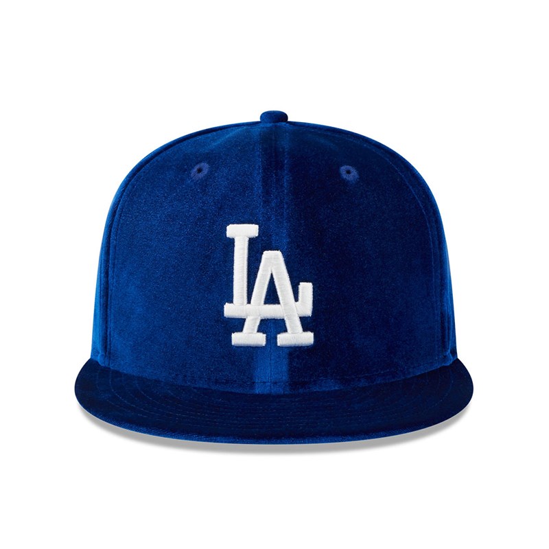 59fifty New Era La Dodgers Velvet Fitted Gorras Azules | FA8052341