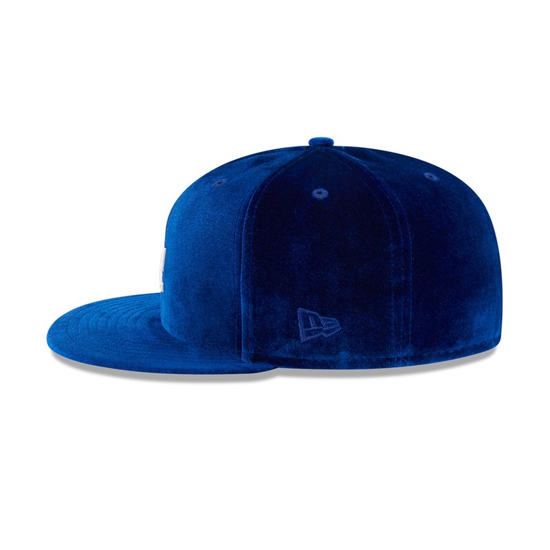 59fifty New Era La Dodgers Velvet Fitted Gorras Azules | FA8052341