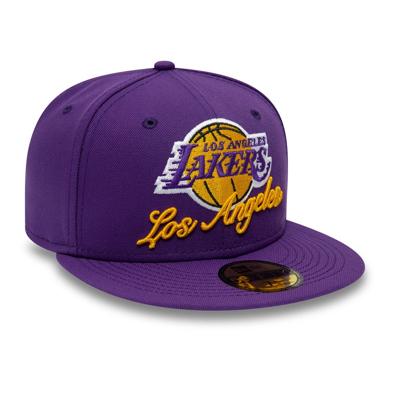 59fifty New Era La Lakers Dual Logo Fitted Gorras Morados | KD8031659