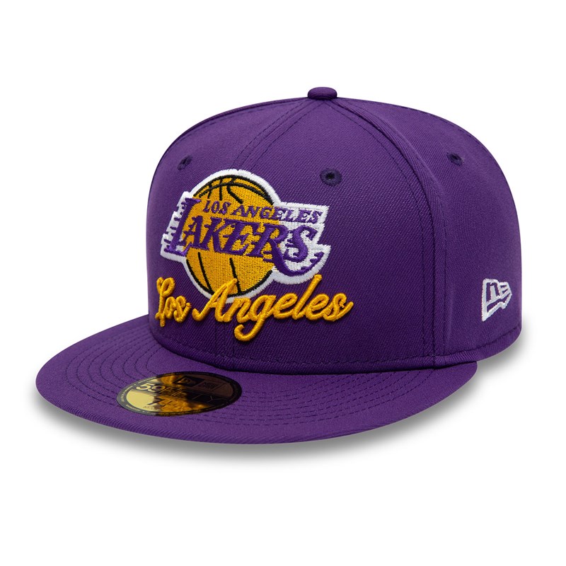 59fifty New Era La Lakers Dual Logo Fitted Gorras Morados | KD8031659