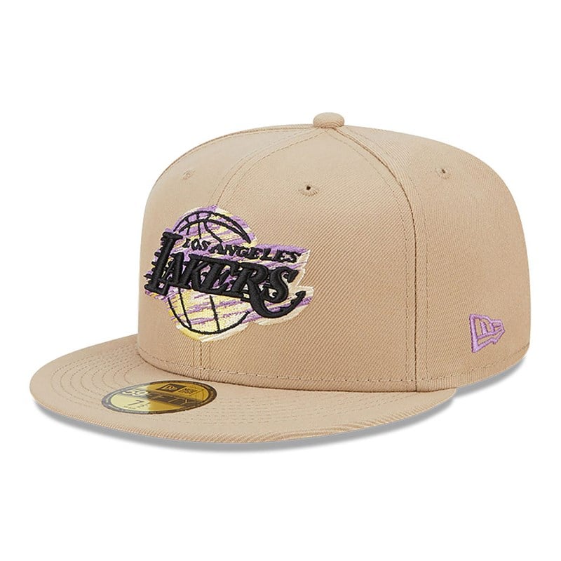 59fifty New Era La Lakers Team Neon Fitted Gorras Marrom | IP3817465