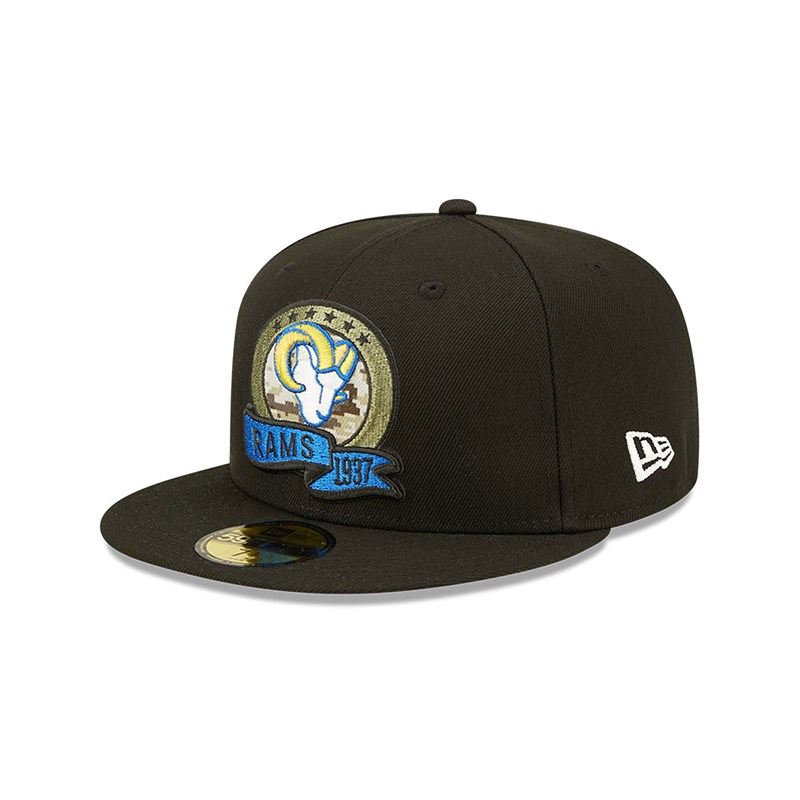 59fifty New Era La Rams NFL Salute To Service Fitted Gorras Negros | UG5230184