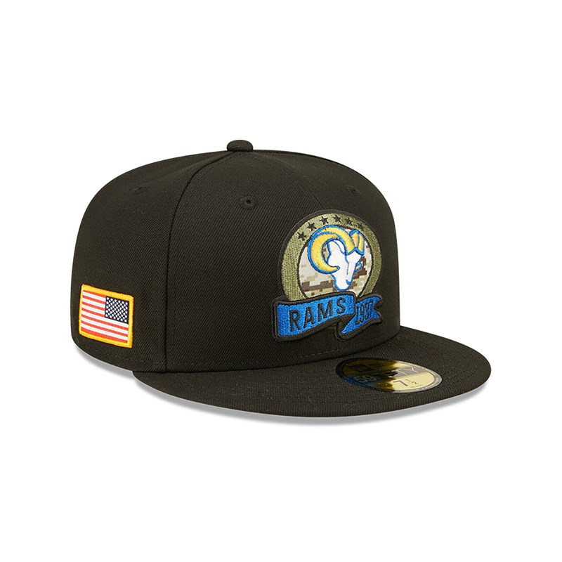 59fifty New Era La Rams NFL Salute To Service Fitted Gorras Negros | UG5230184