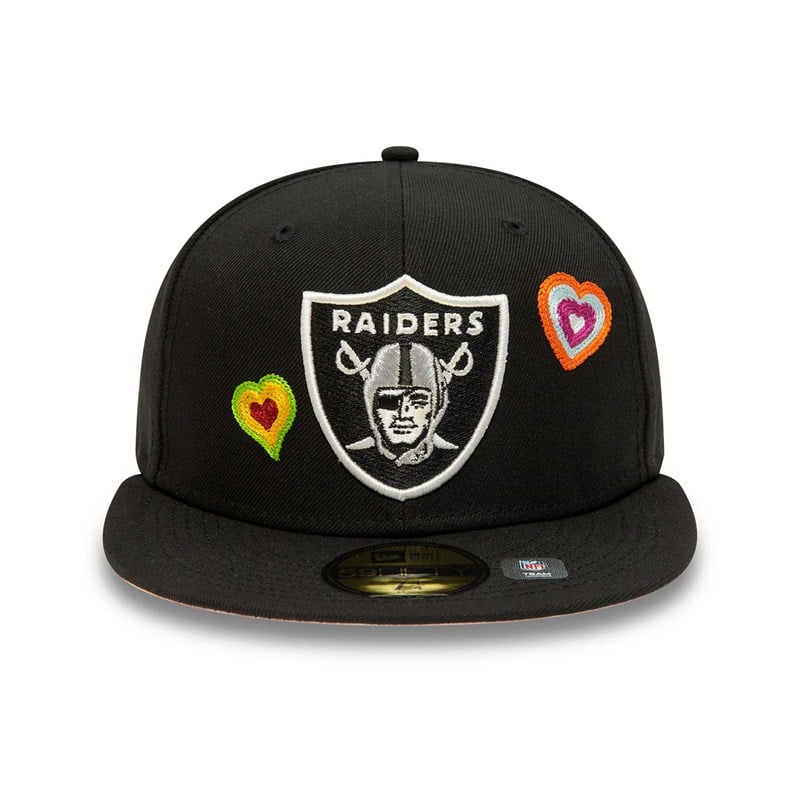 59fifty New Era Las Vegas Raiders Chain Stitch Heart Fitted Gorras Negros | HS2569438