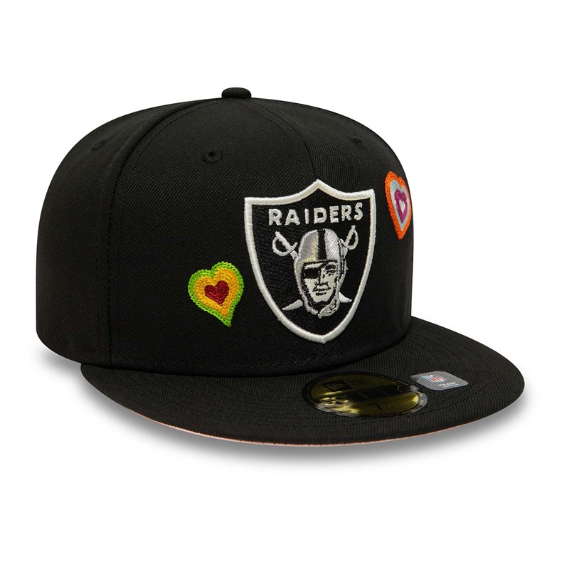 59fifty New Era Las Vegas Raiders Chain Stitch Heart Fitted Gorras Negros | HS2569438