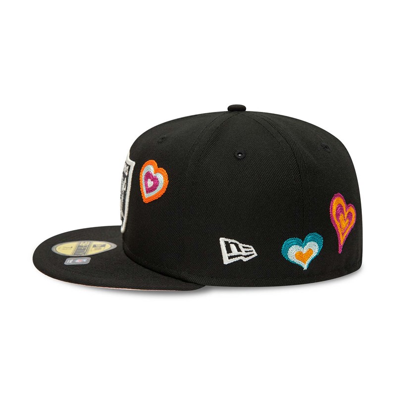 59fifty New Era Las Vegas Raiders Chain Stitch Heart Fitted Gorras Negros | HS2569438