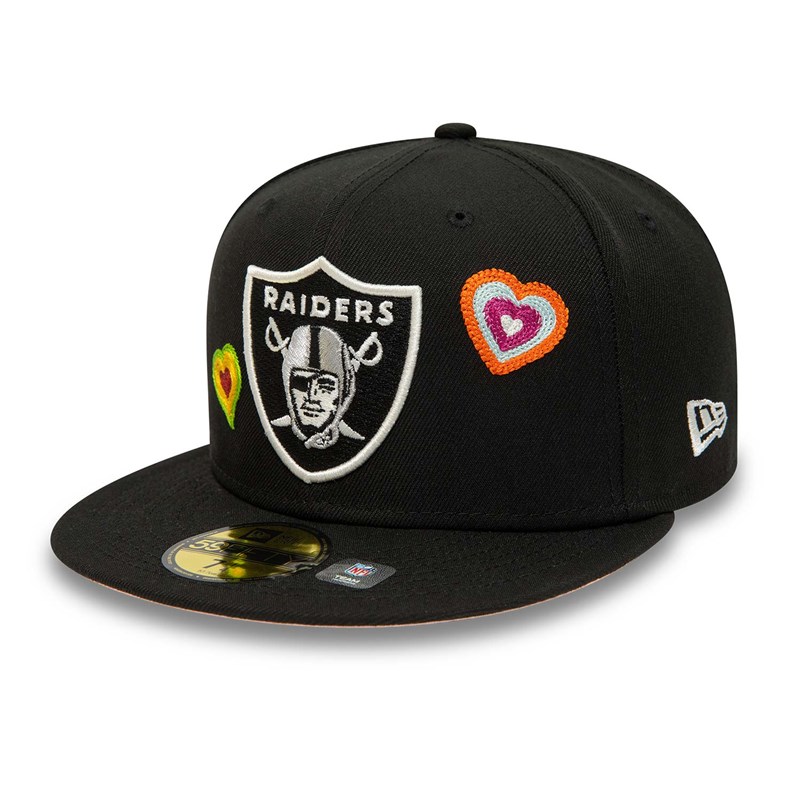 59fifty New Era Las Vegas Raiders Chain Stitch Heart Fitted Gorras Negros | HS2569438