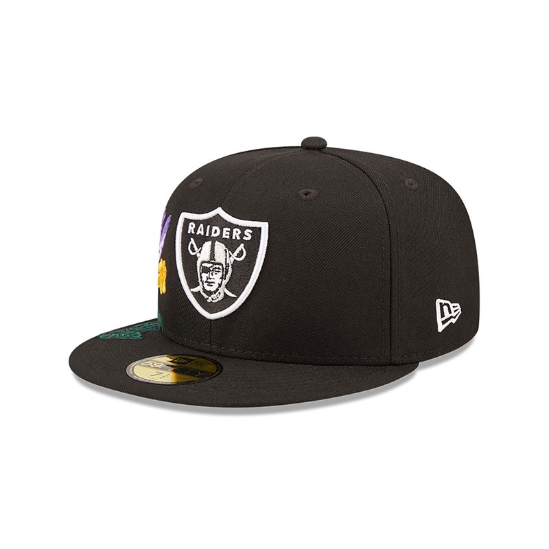 59fifty New Era Las Vegas Raiders NFL Blooming Fitted Gorras Negros | UX2897410