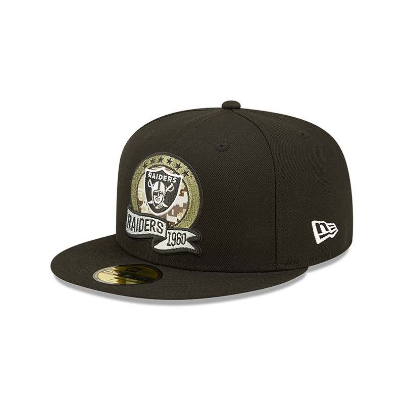 59fifty New Era Las Vegas Raiders NFL Salute To Service Fitted Gorras Negros | ZP5709461