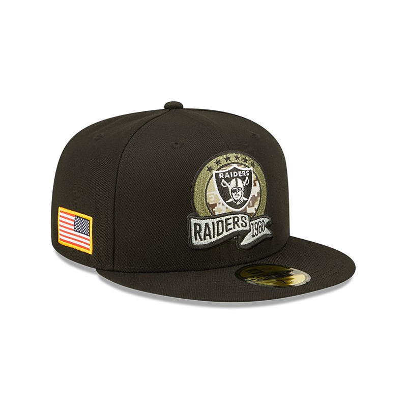 59fifty New Era Las Vegas Raiders NFL Salute To Service Fitted Gorras Negros | ZP5709461