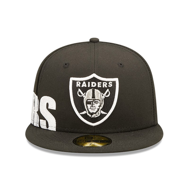 59fifty New Era Las Vegas Raiders NFL Side Split Fitted Gorras Negros | WD6142038