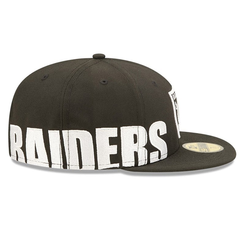 59fifty New Era Las Vegas Raiders NFL Side Split Fitted Gorras Negros | WD6142038