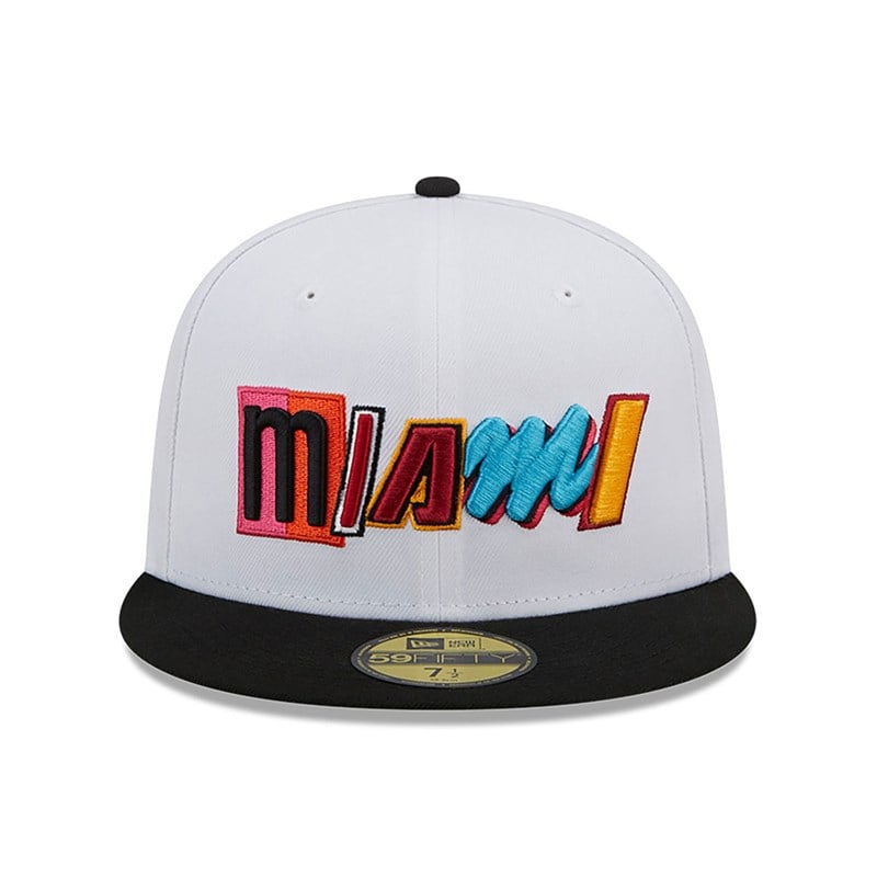 59fifty New Era Miami Heat Authentics City Edition Fitted Gorras Blancos | EM9125830