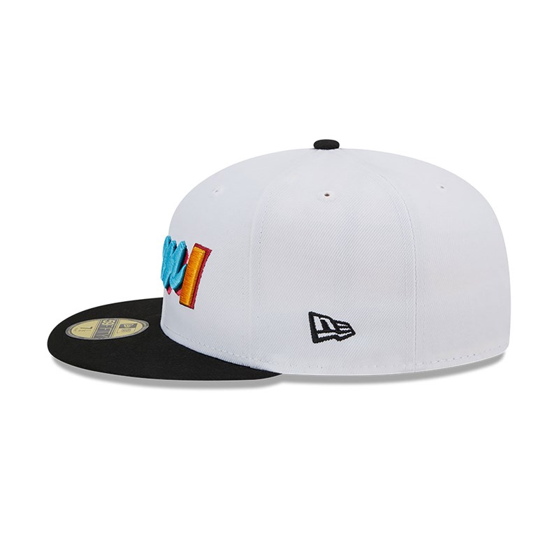 59fifty New Era Miami Heat Authentics City Edition Fitted Gorras Blancos | EM9125830