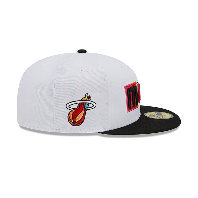 59fifty New Era Miami Heat Authentics City Edition Fitted Gorras Blancos | EM9125830