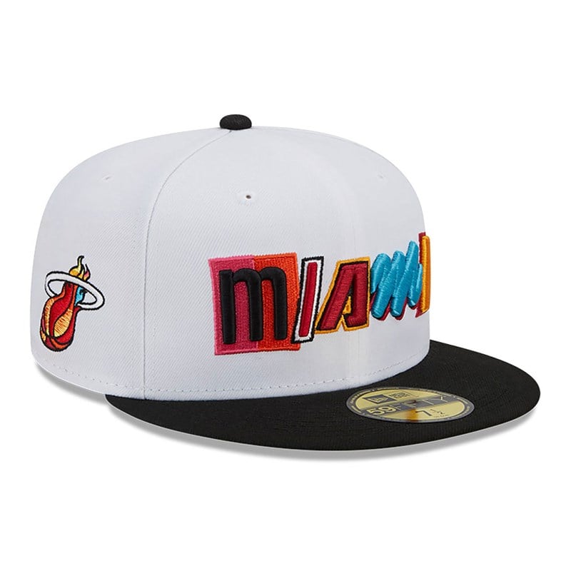 59fifty New Era Miami Heat Authentics City Edition Fitted Gorras Blancos | EM9125830