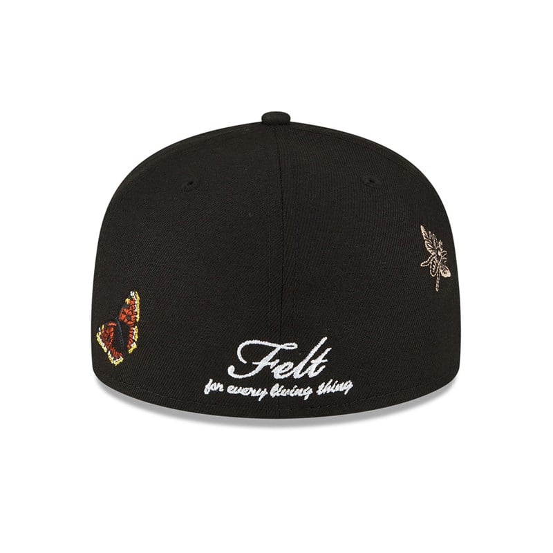 59fifty New Era Miami Heat Felt X NBA Fitted Gorras Negros | ZJ3782451