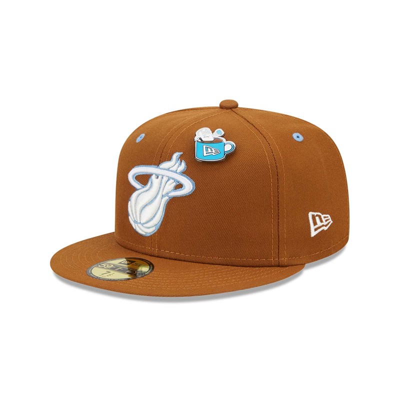 59fifty New Era Miami Heat Hot Cocoa Fitted Gorras Marrom | AV9460318