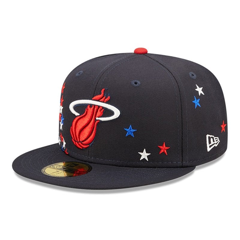 59fifty New Era Miami Heat NBA Americana Fitted Gorras Azules | BF6013254