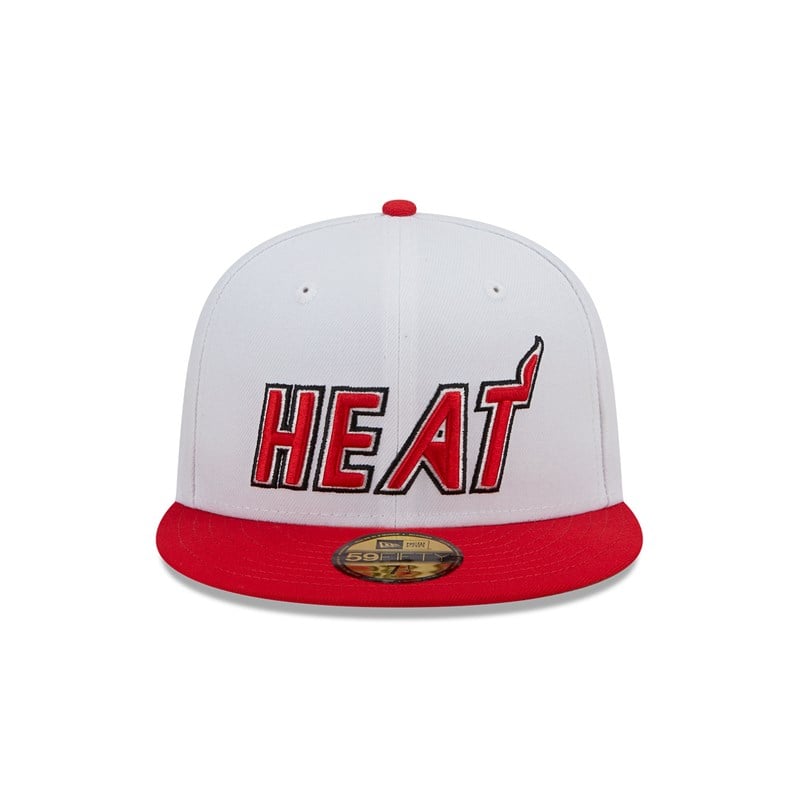 59fifty New Era Miami Heat NBA Classic Fitted Gorras Blancos | DN4853169